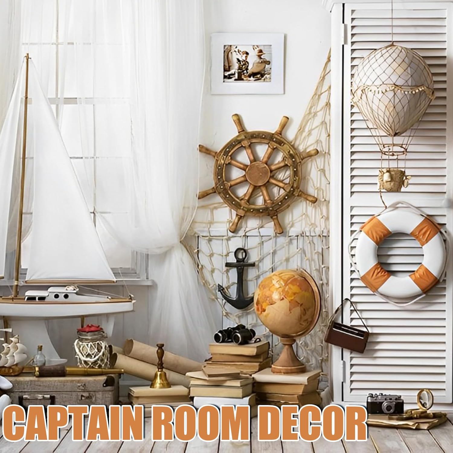 2 Pack Fish Net Decorations for Party,Natural Cotton Hawaiian Party Fishing Net Decorative, Nautical Themed Cotton Fishnet Under The Sea Pirate Ocean Beach Decor - Image 6