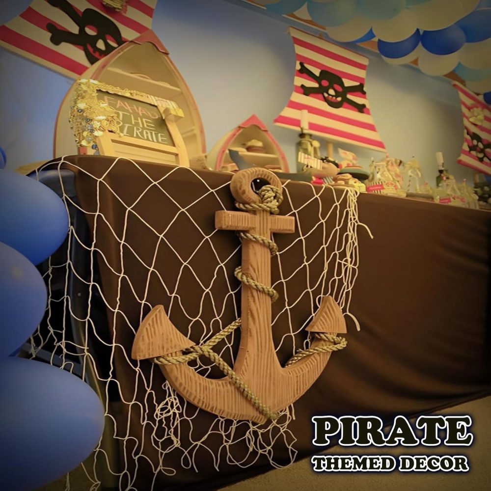 2 Pack Fish Net Decorations for Party,Natural Cotton Hawaiian Party Fishing Net Decorative, Nautical Themed Cotton Fishnet Under The Sea Pirate Ocean Beach Decor - Image 7