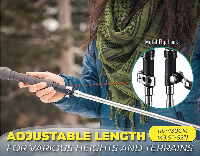 TREKOLOGY Trekking Poles Collapsible Nordic Hiking Poles - Cork Handle 2pc Ultralight Folding Walking Sticks, Hiking Sticks, Lightweight Aluminum Foldable Trekking Walking Sticks for Seniors Women Men - Image 2