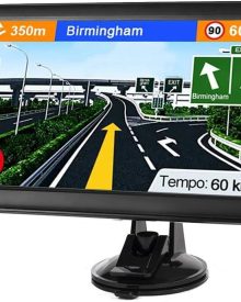 GPS Navigation for Car (9 Inch) Slimline Touch Screen Real Voice Direction ,USA Edition 2025 (Free Lifetime Updates) Turn-by-Turn Voice and Lane Guidance, Speed and Red Light Warning (American Brand)