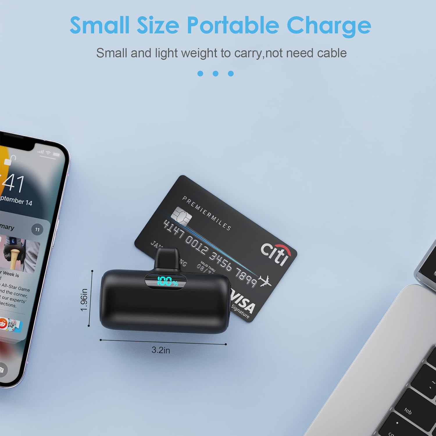 Small Portable Charger for iPhone,Upgraded 5000mAh PD Fast Charging Power Bank,Mini Battery Pack Backup Charger Compatible with iPhone 14/14 Pro Max/13/13 Pro/12 Pro/11/XS/XR/X/8/7/6 etc-Black - Image 5