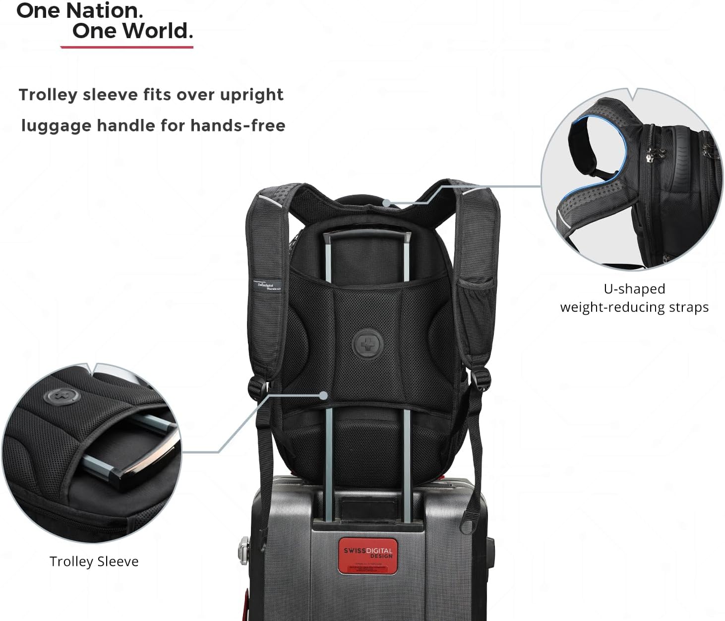 Swissdigital Design Travel Backpack for men, TSA Friendly USB Charging RFID Protection Business Backpack Fits 15.6" Laptops Black | J14-BR - Image 10