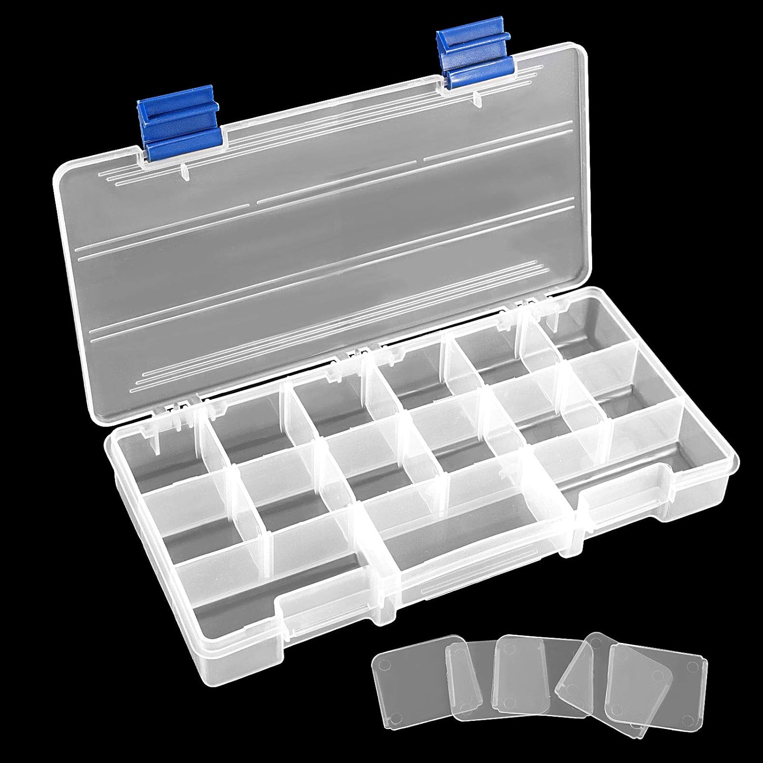 ZOENHOU 4 Layers Fishing Tackle Box, 10 x 6.7 x 9.8 Inch Portable Tackle Stuff Tool Boxes Organizer Portable Fishing Stuff Storage Case for Men Women Beginner - Image 5